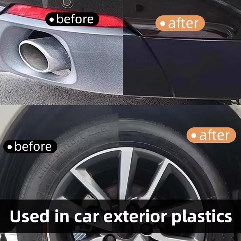 Car Plastic & Leather Restorer, Auto Plastic Rubber Exterior Repair, Restoration Wax for Shine, Seal & Brighten Vehicle Surfaces