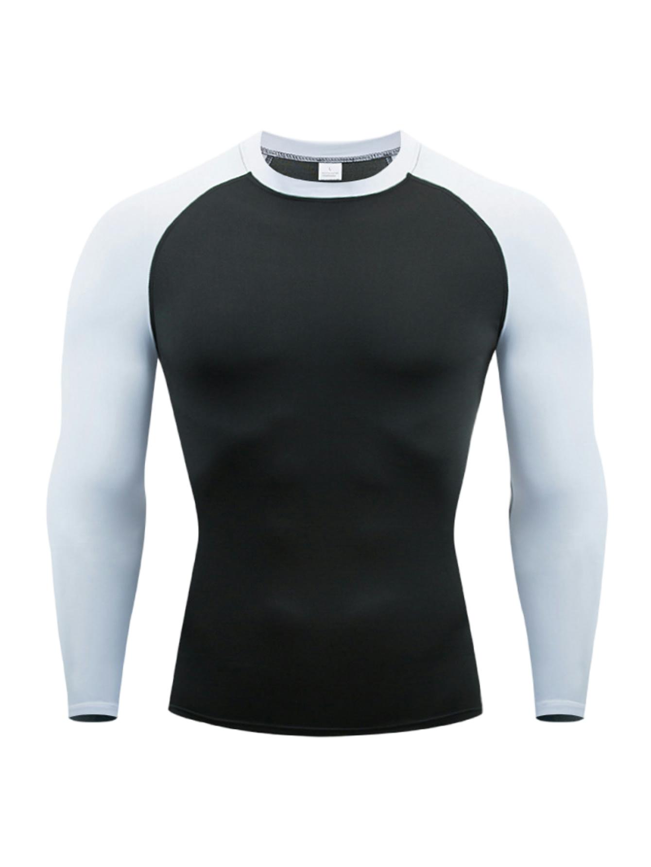 5 Pack Men's Long Sleeve Shirts Moisture WickingSweatproof Sunscreen Men's Quick Dry Breathable ColorBlock slim Long Sleeve T Shirt, Outdoorfun,Comfortable High StretchBase Layer Men's Outdoor Jogging, Fitness Training ActivityTopS Fathersdaygift