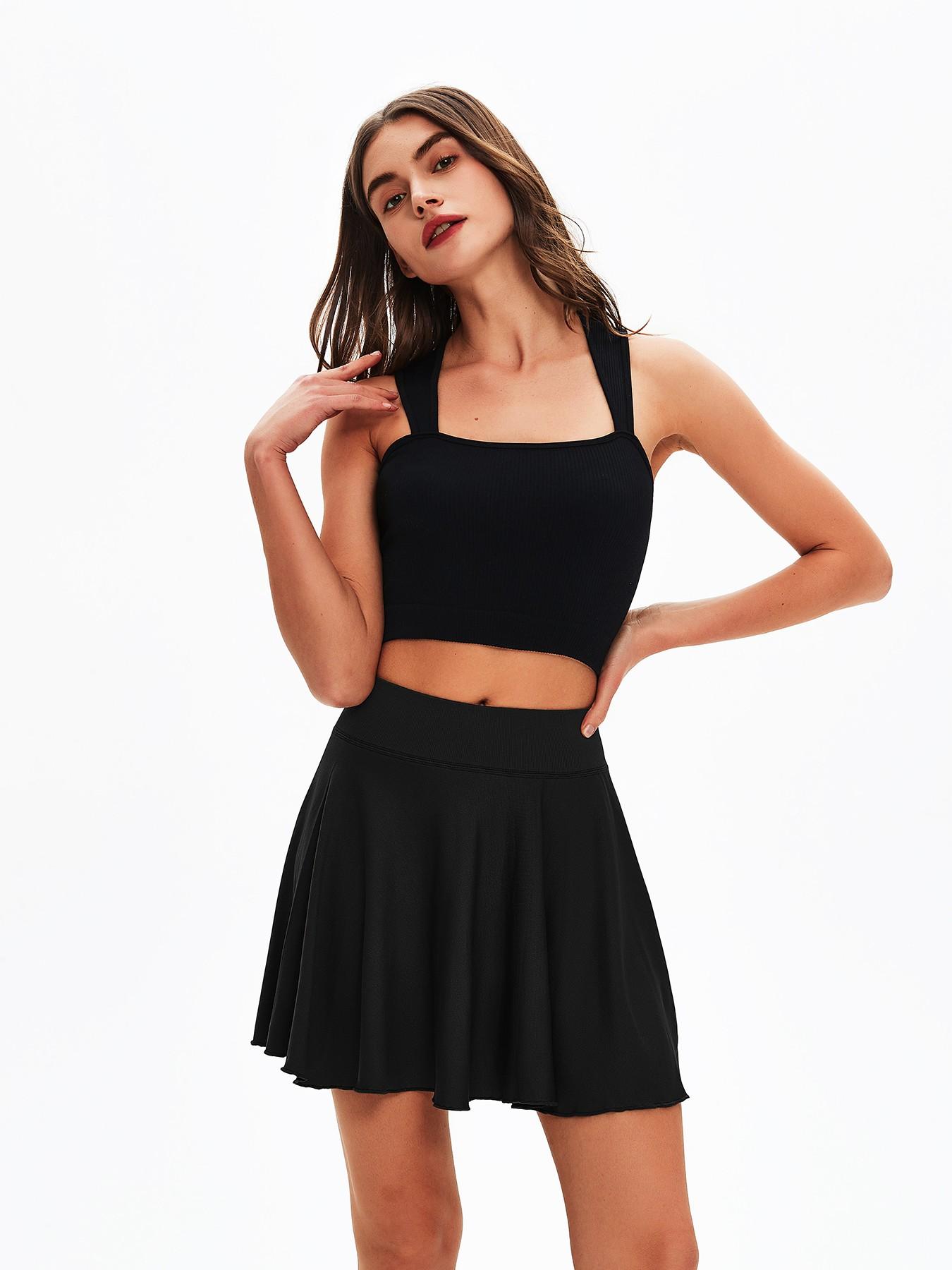 High Waist Sporty A-Line Skirt, Seamless Design, High Elasticity Quick-Dry Fabric, Pocket & Anti-Slip Belt, Perfect Fit