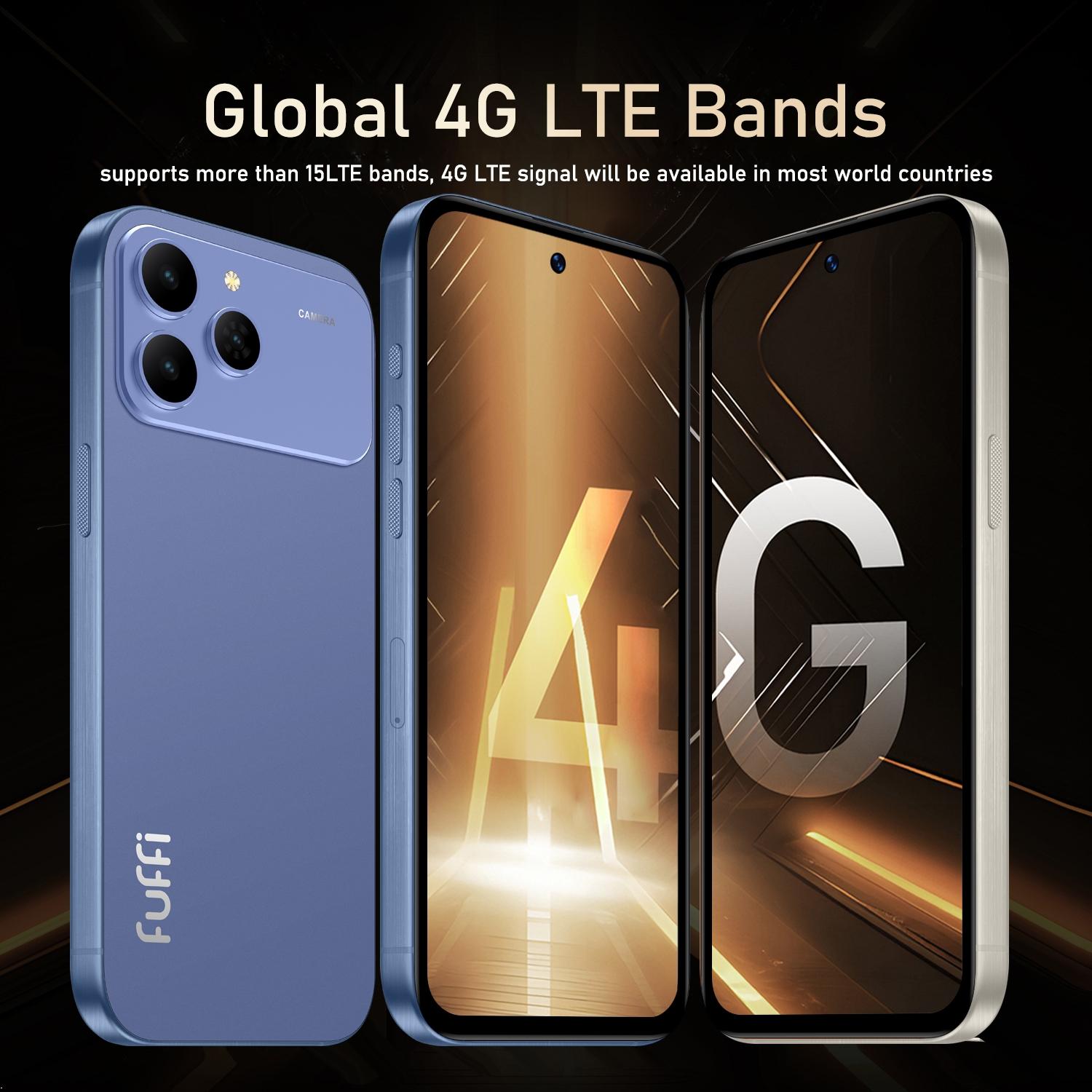 FUFFi-M17 Pro Fashion Smartphone, 6.61-Inch Large Screen, 4G Network, 5MP + 16MP High-Definition Camera, Quad Core Android 10.0, 3GB RAM+64GB ROM, 3500mAh Battery, Dual SIM Dual Standby, Cellphone with Metal Frame