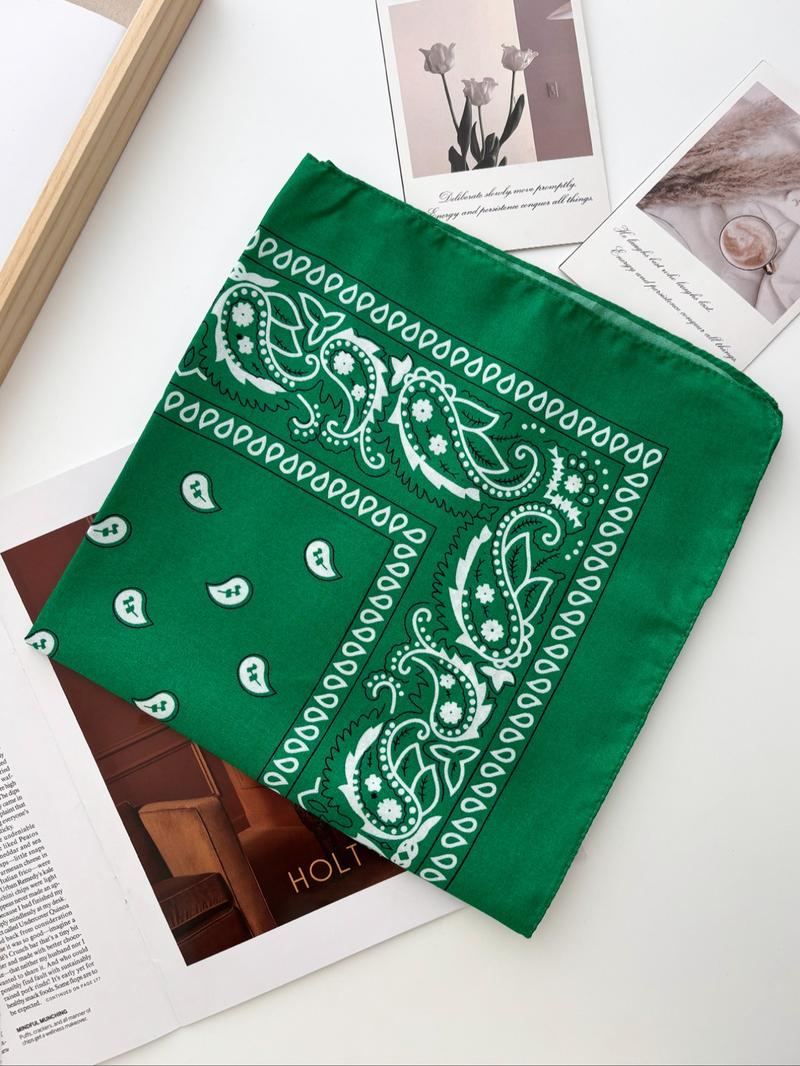 Geometric & Paisley Print Bandana, Unisex Soft Breathable Scarf, Casual Fashion Accessory for All Seasons, Ideal for Daily Wear