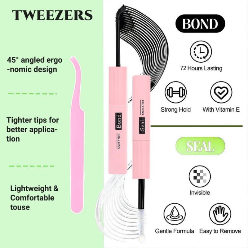 Curl Wispy Individual False Eyelash with Lash & Tweezers Kit, Natural Self Grafting Diy Segmented Eyelash, Makeup, Diy Eyelash Extensions