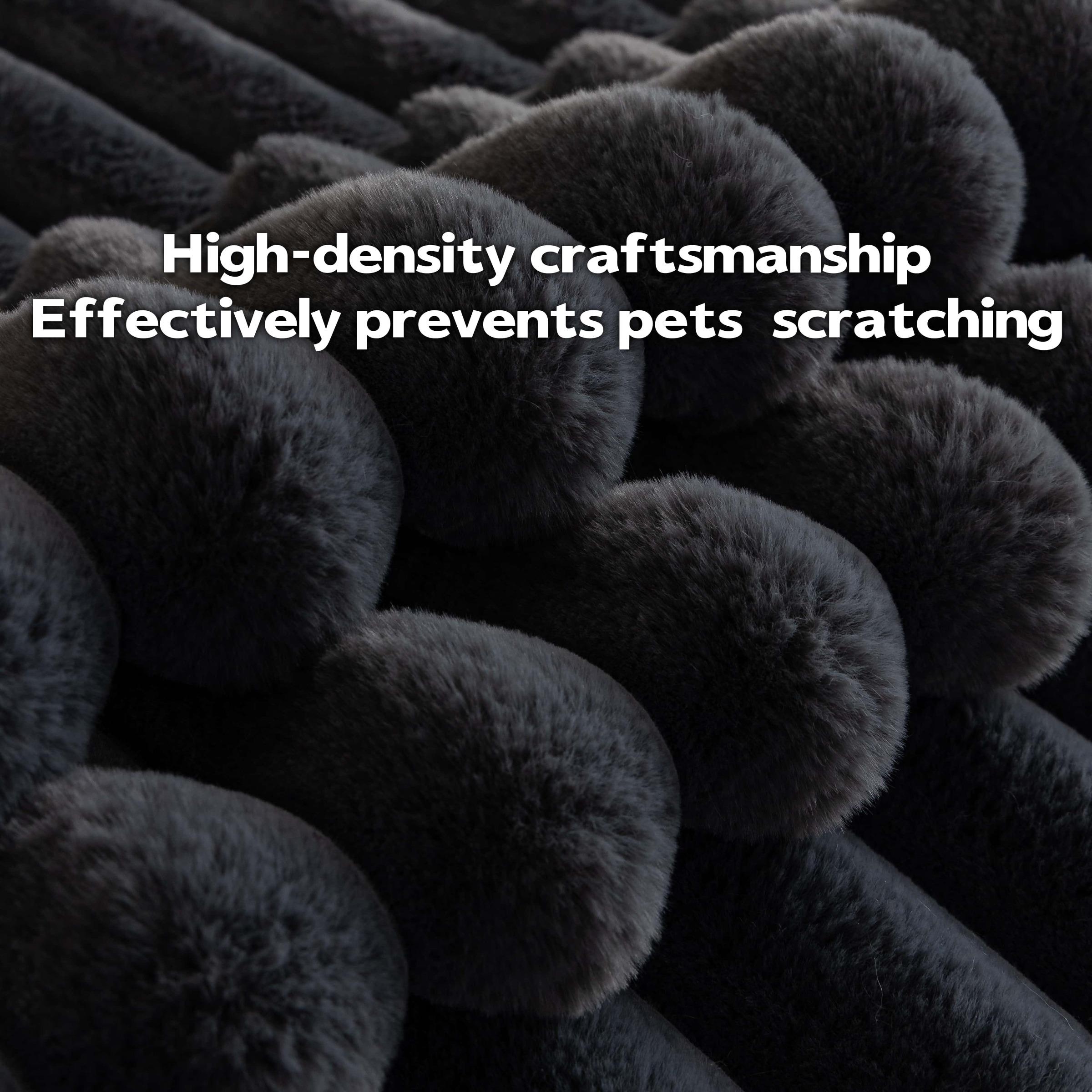 Solid Colour Plush Sofa Cover 1PC, Pet-Friendly Extra Thick Couch Protector, Soft Fluffy Faux Fur Sofa Pad, Non-Slip Machine Washable Anti-Scratch Furniture Throw for Living Room, Sectional, Loveseat & 3-Seater, Sofa Slipcover