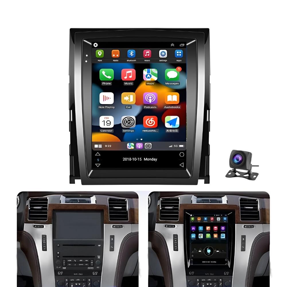 9.7" Car Stereo for 2007-2014 Cadillac Escalade/SLS – with Wireless CarPlay screen , Android Auto, 2+32GB, GPS, Long License Plate Camera