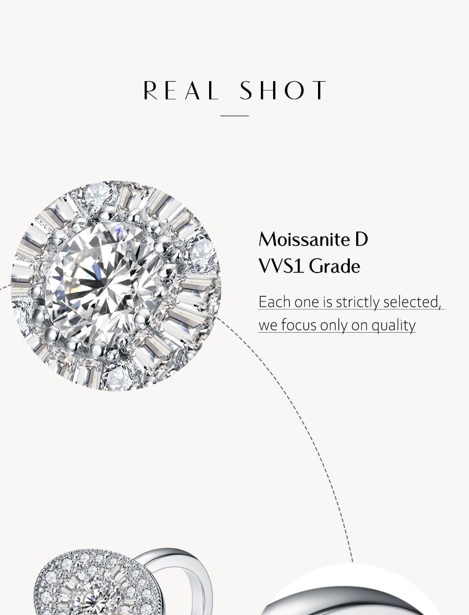 D/VVS1 Round Moissanite Engagement Ring for Women – Lab-Created Diamond Look, 925 Sterling Silver valentines gifts for gf