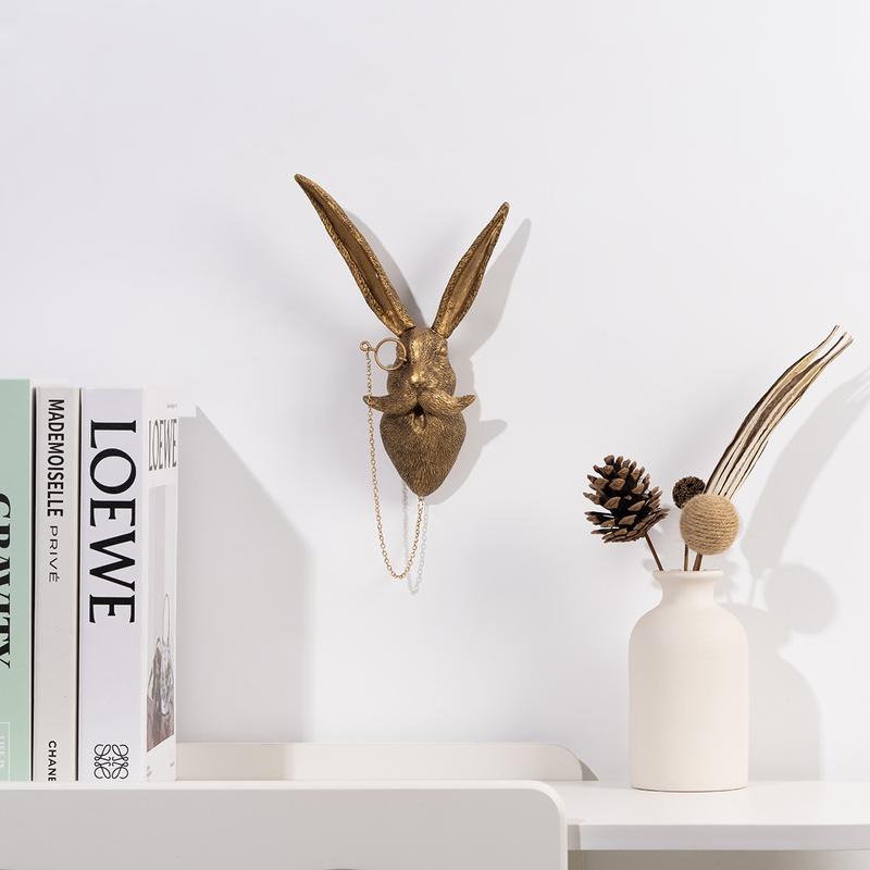 Animal Head Wall Decor, 1 Count Creative Animal Head Wall Mounted Decor, Resin Animal Head Wall Hanging Decor for Home Living Room Bedroom, Wall Hanging Ornament