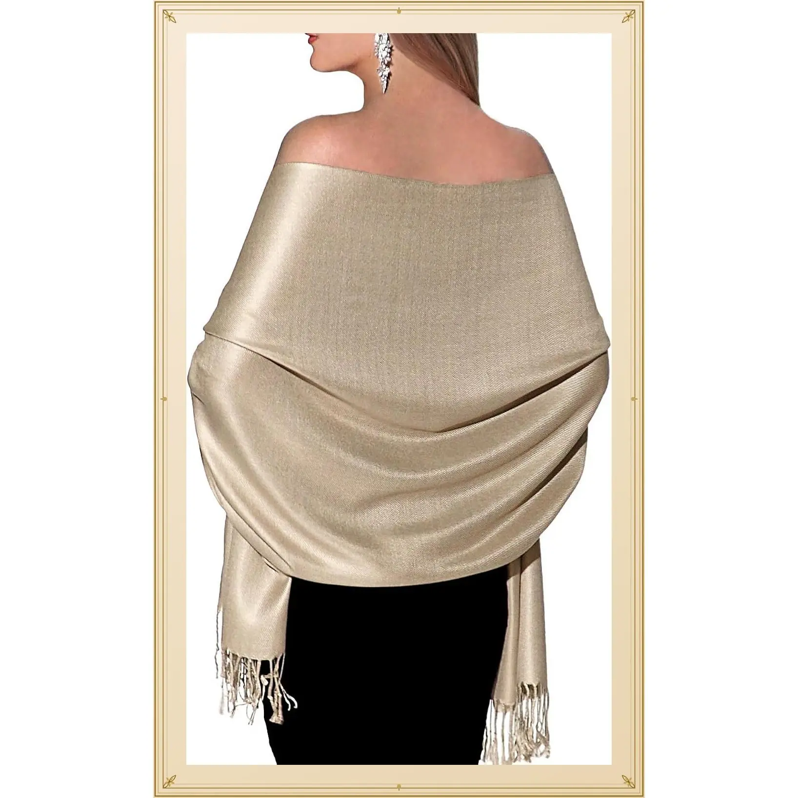 Pashmina Shawls and Wraps for Evening Dresses, Large Soft Pashminas Wedding ShawlGift