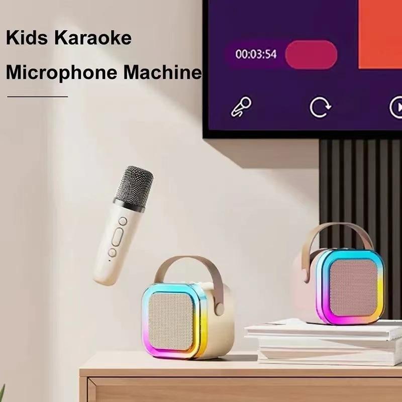 2025 gift ideaPortable Karaoke Machine with 2 Wireless Microphone Mini Portable Bluetooth Speaker with Wireless Microphone Gifts for Kids Age 4-12 Boys Girls Adults Party Outdoor Travel