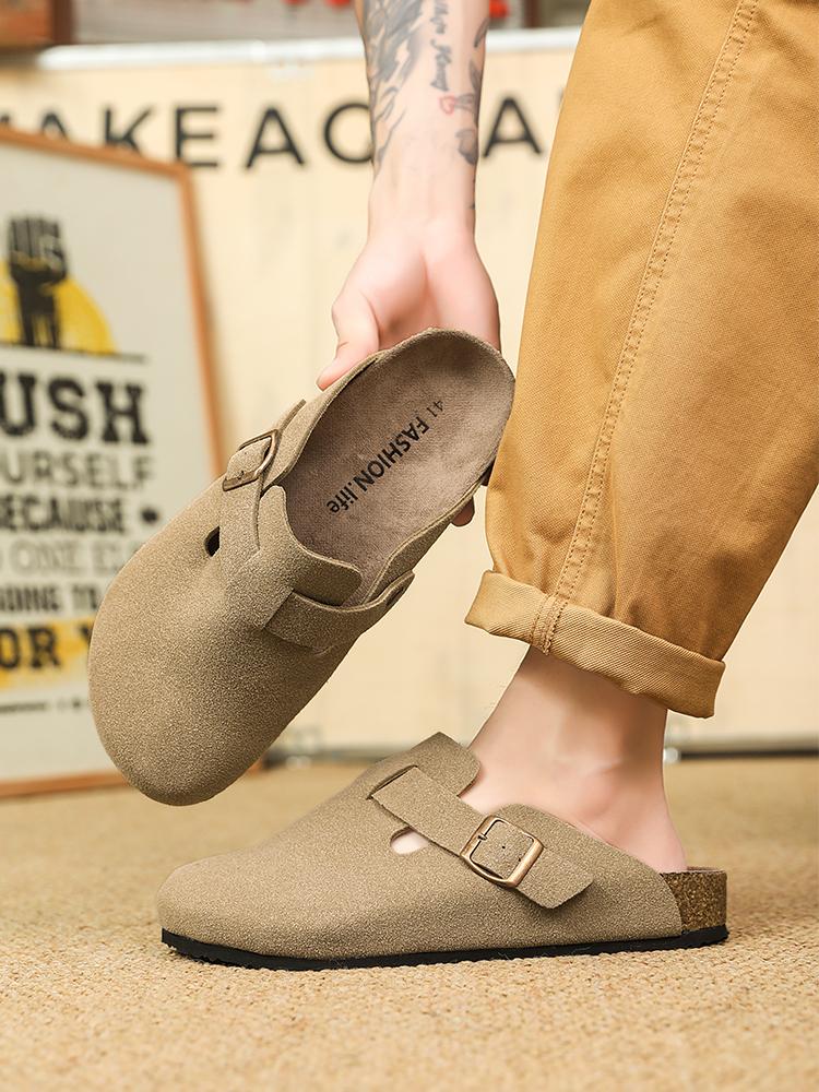 New Lightweight Comfortable Slip-On Couples Half-Enclosed Backless Rubber Sandals, Men's Women's Birkken Shoes, Casual Round Toe Low Top