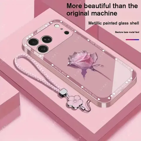 Premium Cellphone Casing Cover - Shockproof Protection for iPhone 18/17/16/15/14/13/12/11 Pro Max Plus & Samsung S25-S20/A Series, Fingerprint-Resistant, Simple Elegant Design, Multiple Colors, Free 4-Leaf Clover Lanyard