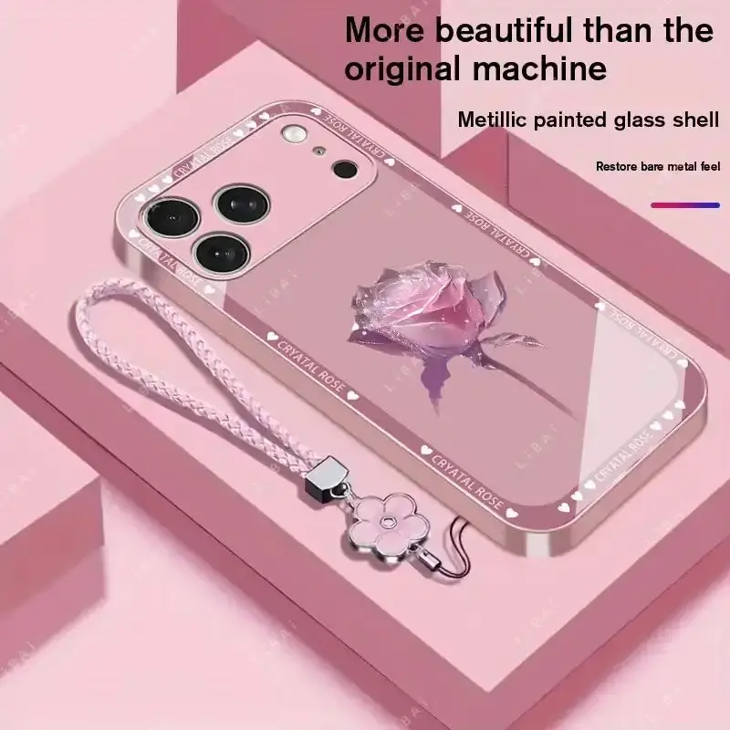 Premium Cellphone Casing Cover - Shockproof Protection for iPhone 18/17/16/15/14/13/12/11 Pro Max Plus & Samsung S25-S20/A Series, Fingerprint-Resistant, Simple Elegant Design, Multiple Colors, Free 4-Leaf Clover Lanyard