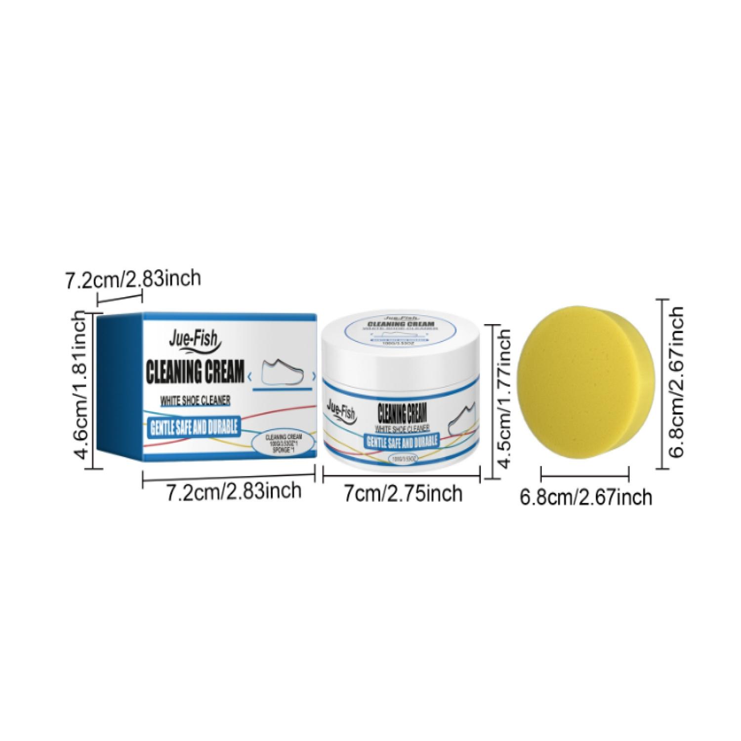 2-Piece Set (100g+ Yellow Sponge) *2 Buy One Get One Free White Shoe Cleaning Tips - Shoe Cleaner - A One-Wipe Whitening Magic Tool - No-Rinse Sports Canvas Shoe Cleaning and Stain Removal Cream