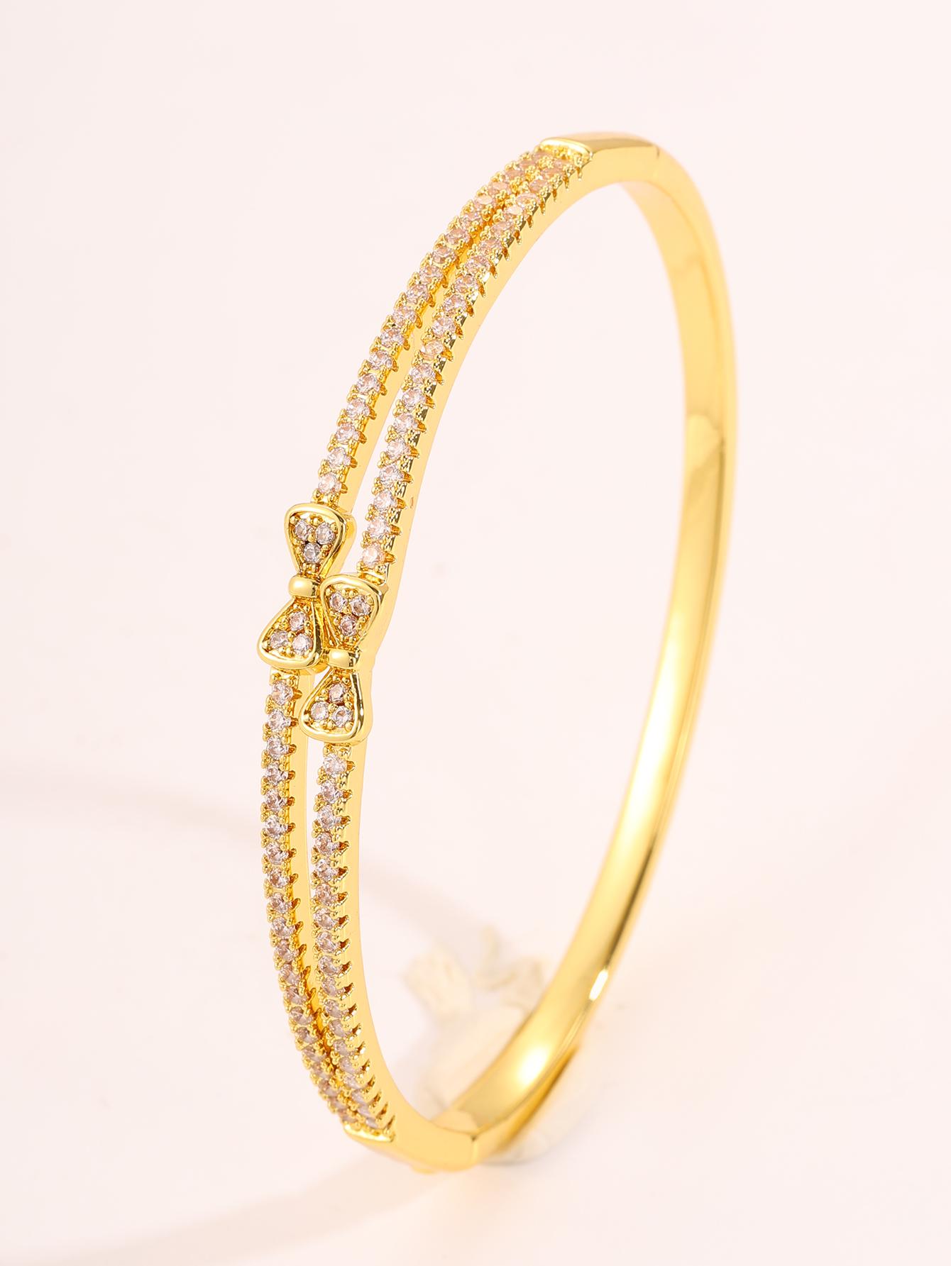 Fashion Knot Cubic Zirconia Bracelet for Women, Elegant Daily Wear Jewelry, Perfect Gift for Her, All Seasons Accessory