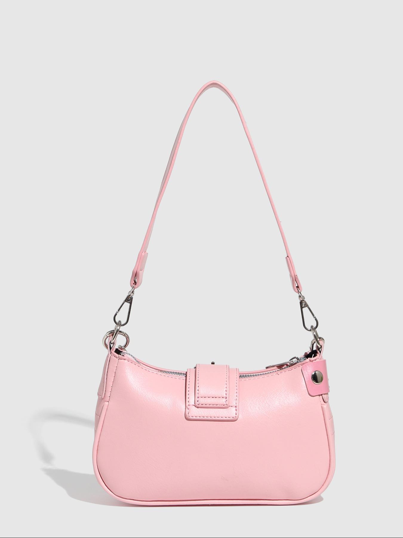 Vintage Y2K Style Women's Shoulder Bag, Crossbody Chain Bag, Star Chain Design, Detachable Strap, Zip Closure, Casual Handbag for All Seasons