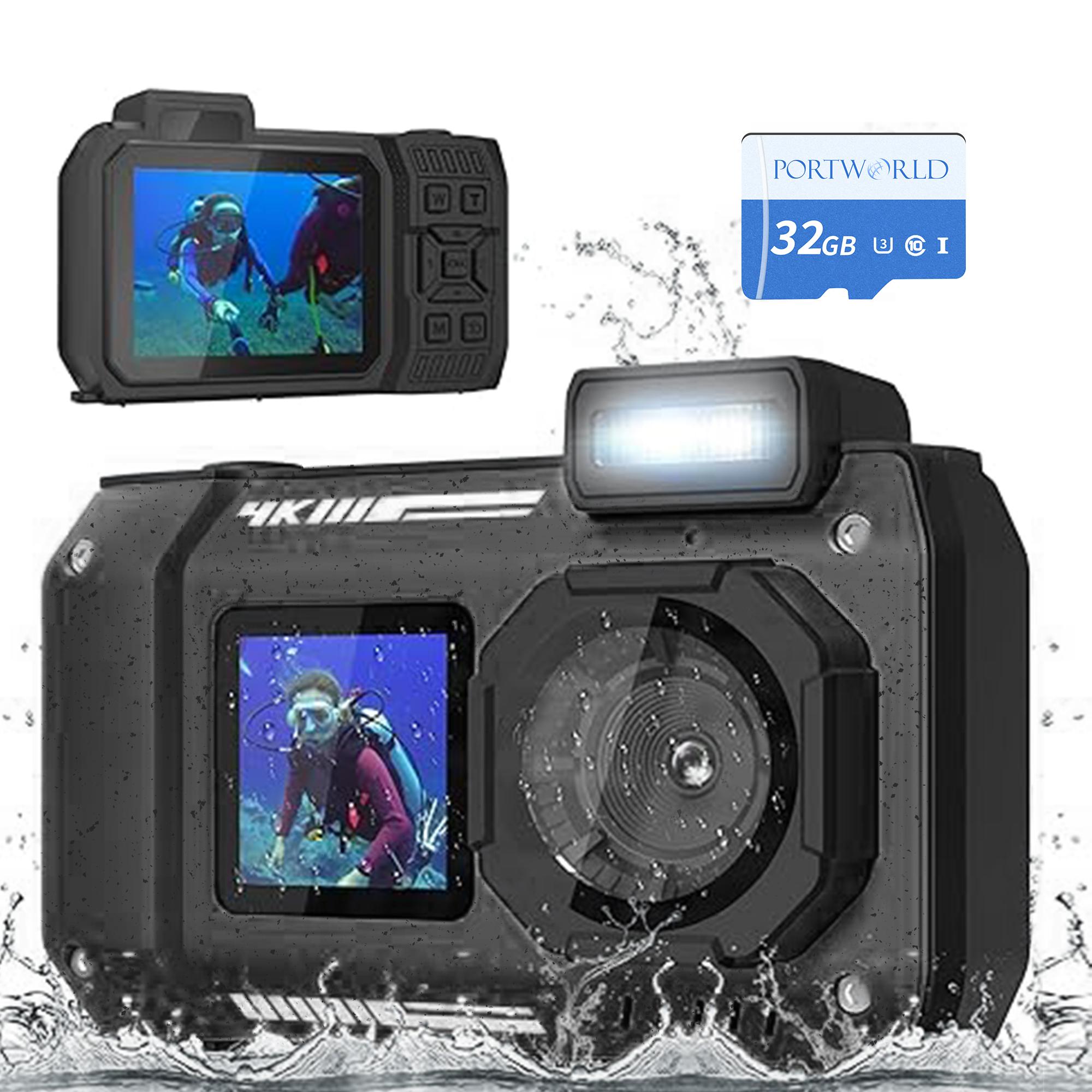 4kdigitalcamera,65 MP waterproof camera , 10 meters underwater camera snorkeling,Resolution travel vlogging camera,Summer Gift High
