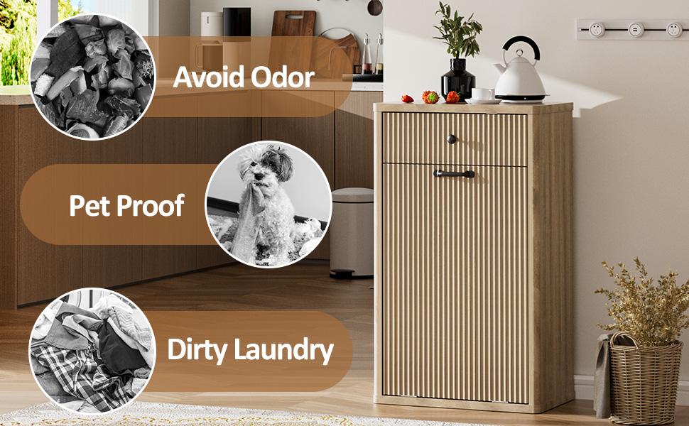 【Does Not Include Trash Can】AHB 13 Gallons Tilt Out Trash Can Cabinet Hidden Kitchen Waste Bins Freestanding Modern Recycling Trash Cabinets with Drawers Pet Proof Trash Can for Kitchen 【Does Not Include Trash Can】AHB 13 Gallons Tilt Out Trash Can Cabinet Hidden Kitchen Waste Bins Freestanding Modern Recycling Trash Cabinets with Drawers Pet Proof Trash Can for Kitchen