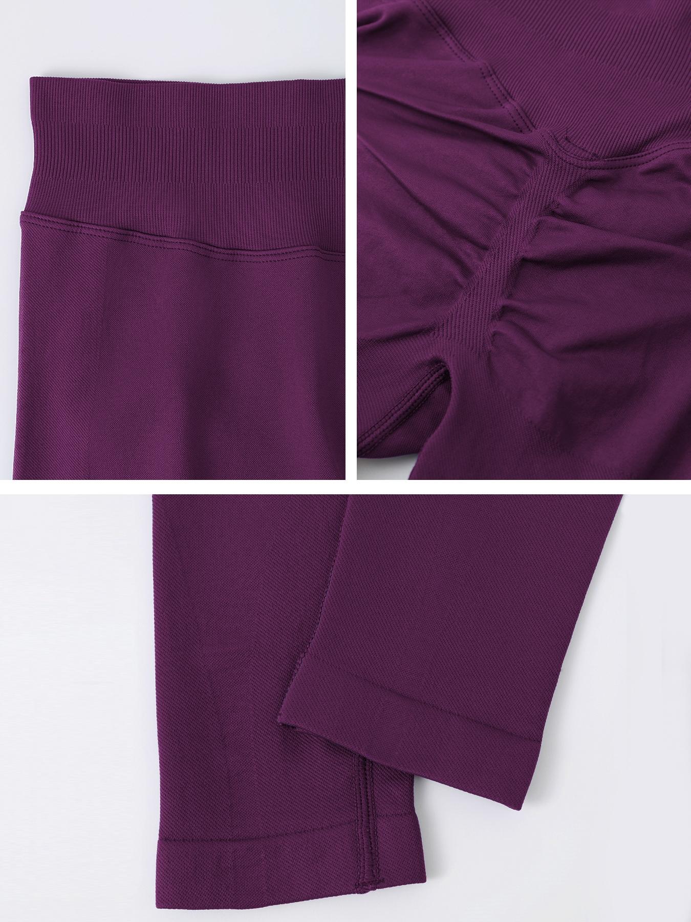 Women's Seamless High-Waisted Sporty Leggings, Gym Fitness Leggings, Tight-Fitting Knit Fabric, Butt-Lifting Yoga Pants for All Seasons, Seamless Workout Leggings