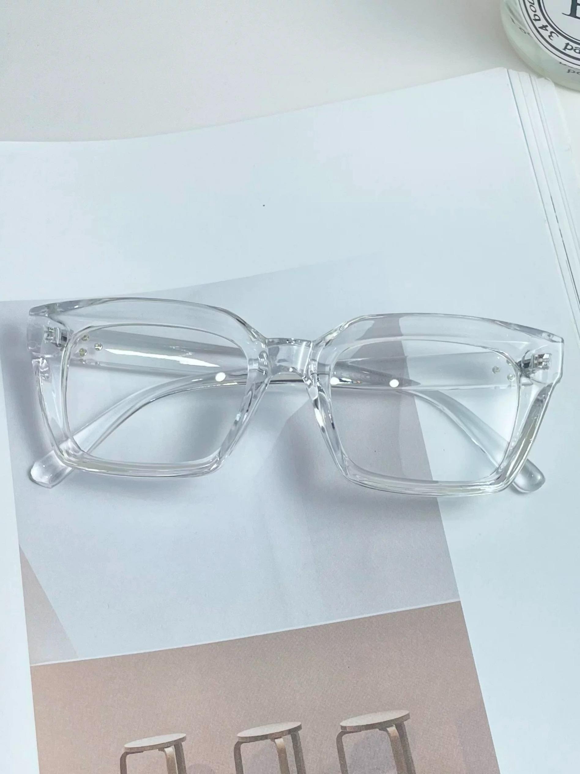 Unisex Square Frame Glasses, Trendy Retro Style, Multi-Color Decorative Eyewear, Perfect for Photoshoots & Street Fashion