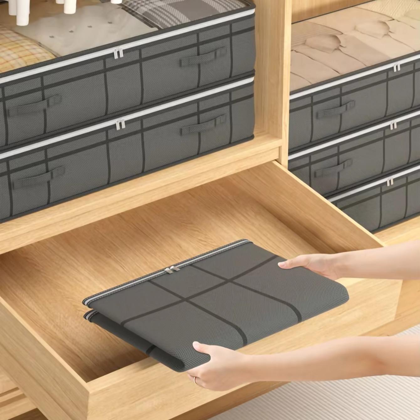 Under Bed Clothes Storage Bag, Quilt Storage Box, Bedroom Organizer, Visible Window with Handle, Waterproof Dustproof Large Capacity