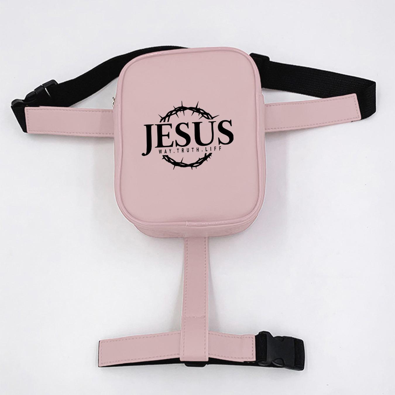 Jesus Thorn Crown Print Leg Bag, Adjustable Strap Motorcycle Crossbody Waist Pack, Multi-Scene Compatible Shoulder Bag