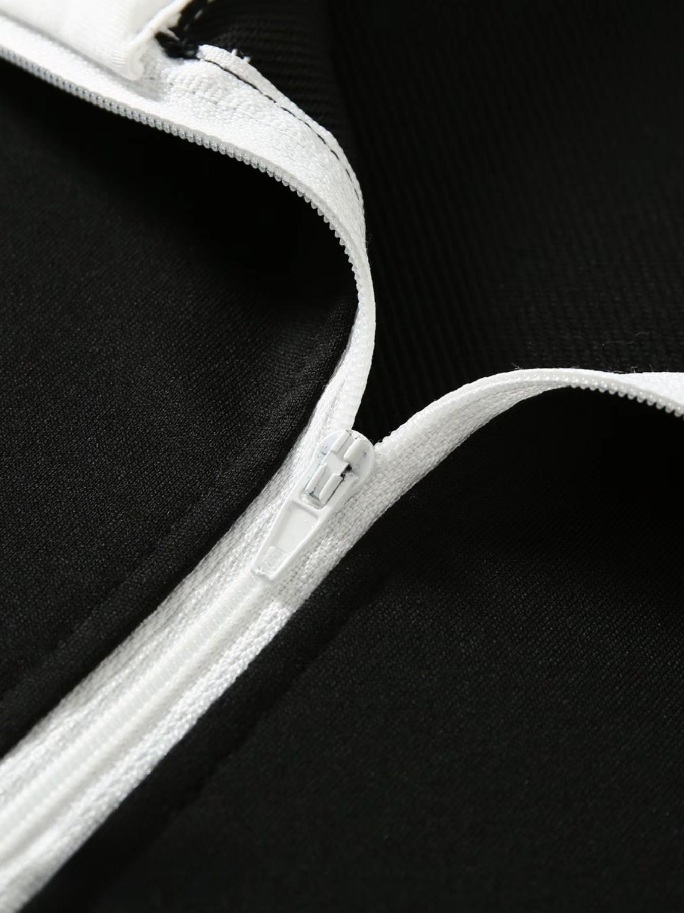 Men's Half-Zip Polo Shirt, Racing Numbers & Chicago Letters Print, Colorblock Design, Breathable Fabric, Streetwear Fashion