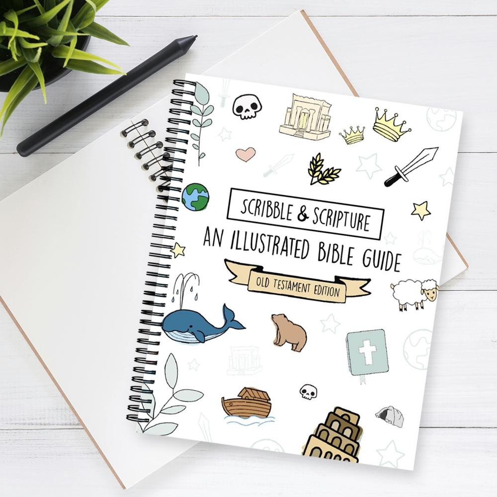 An Illustrated Bible Guide Notebook, Old Testament Edition with Scripture Summaries & Visual Notes - Scribble and Scripture Journal for Men & Women, Perfect for Personal Bible Study