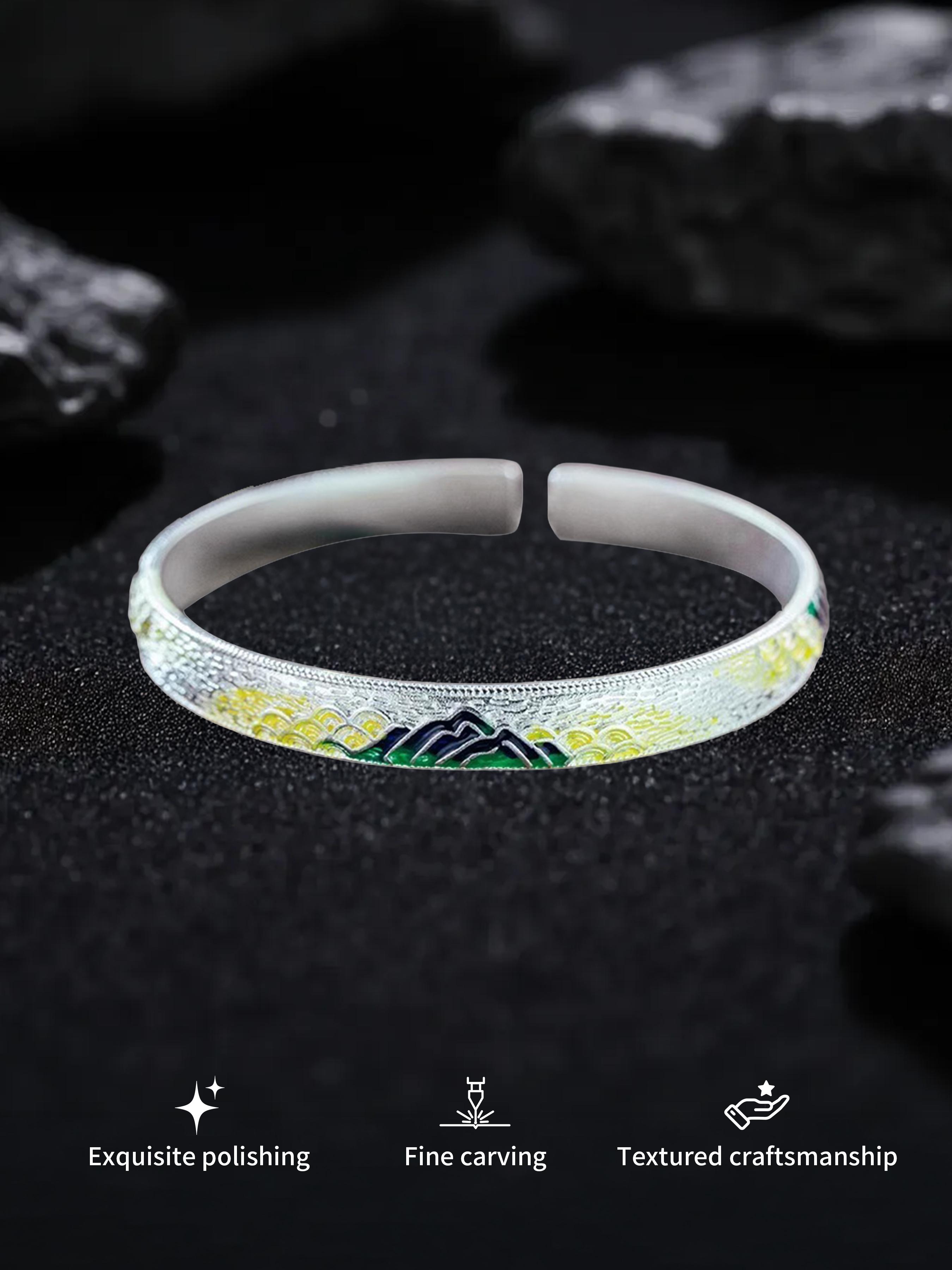 Enamel Craft Bracelet, Long-Lasting Color, Non-Oxidizing, Smooth Texture, Elegant and Versatile, Perfect Gift for Holidays and Birthdays