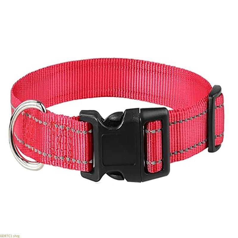 2PCS Woven Fabric Reflective Dog Collar with High Vis Strips, Adjustable Small/Medium Pet Neck Collar for Night Safety Walking Supplies, Easy Cleaning, Classic