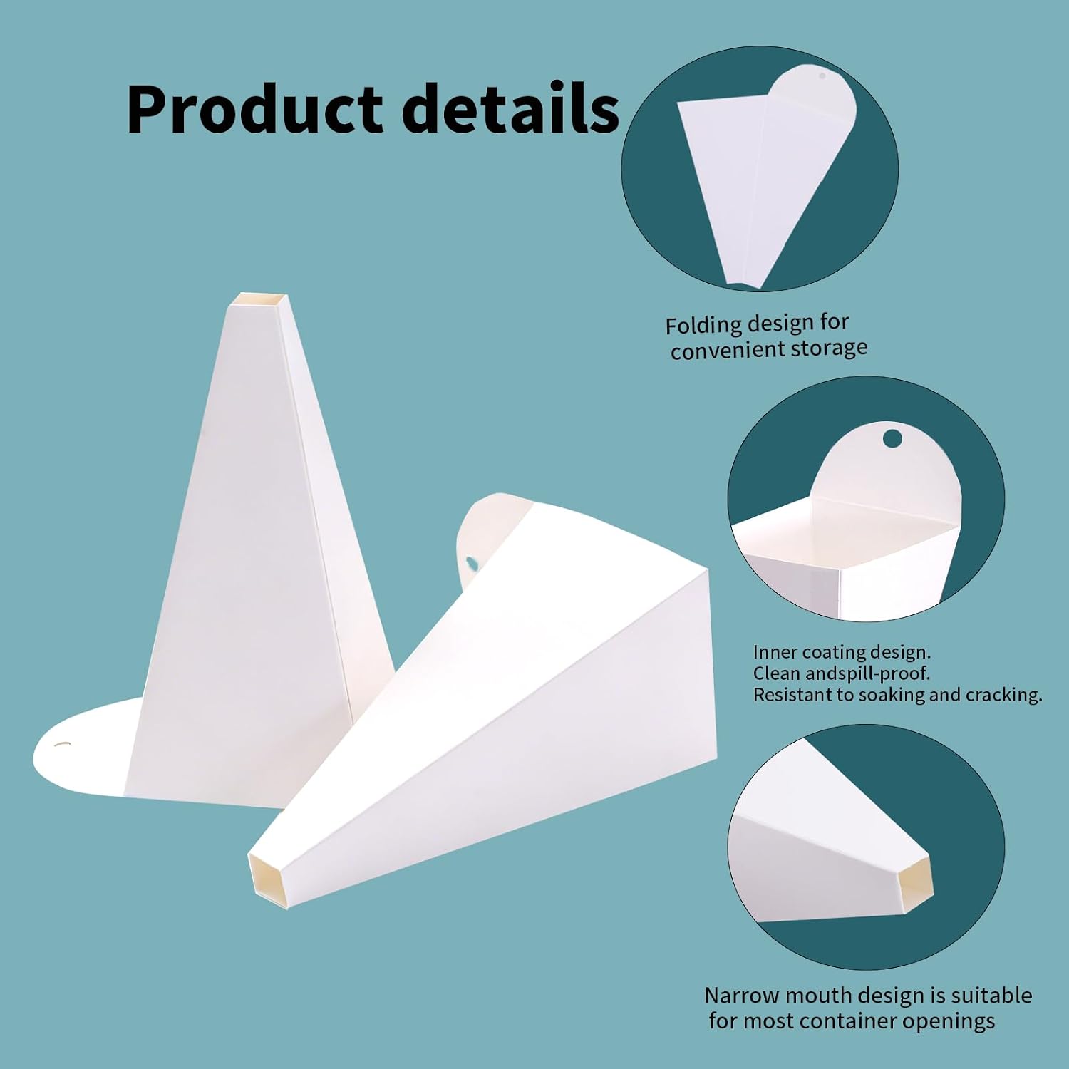 50 count Foldable Paper Funnels, Disposable Funnel for Oil Filler, 8 oz 50 count Foldable Paper Funnels, Disposable Funnel for Oil Filler, 8 oz