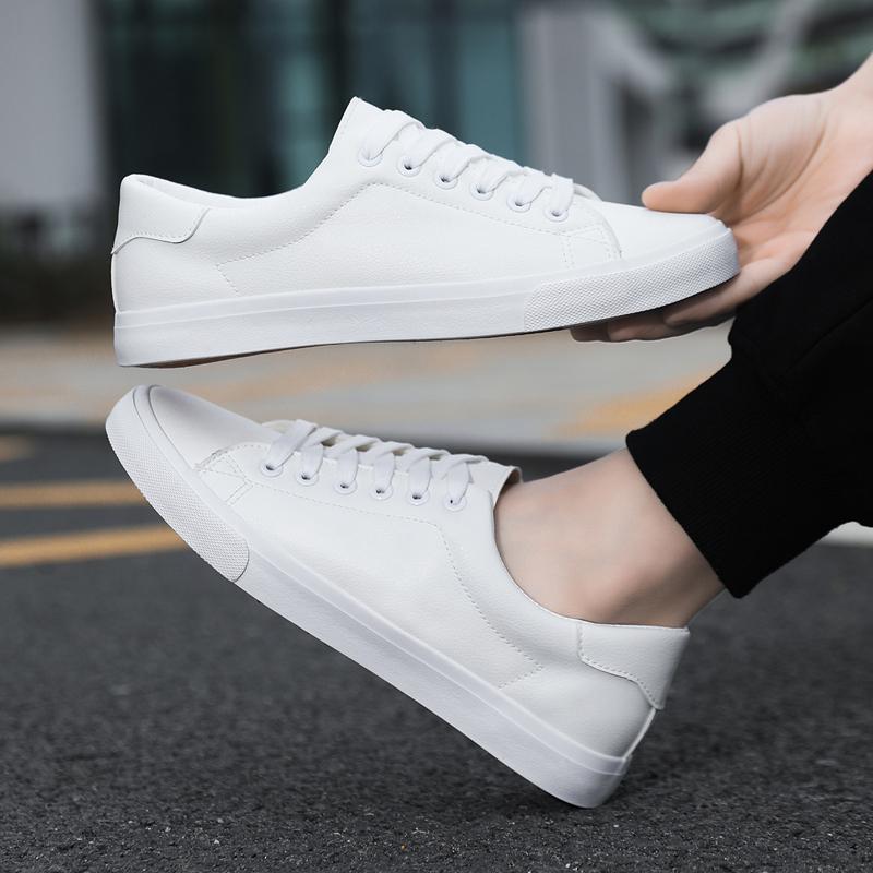 Men's Classic Sneakers, Comfortable Lace-Up Casual Shoes, Sporty Simple Style, Versatile Fashion, Black & White Options Available