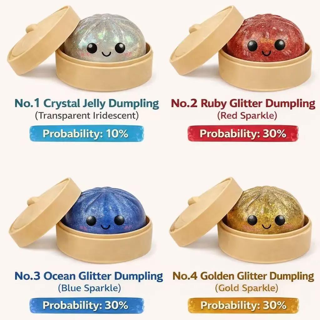 Expressive Dumpling Soft Toy, Secret Gift Box, Stress Relief Toy, Unisex, Random Style, Valentine's Day & Easter Gift, Kids' Exchange