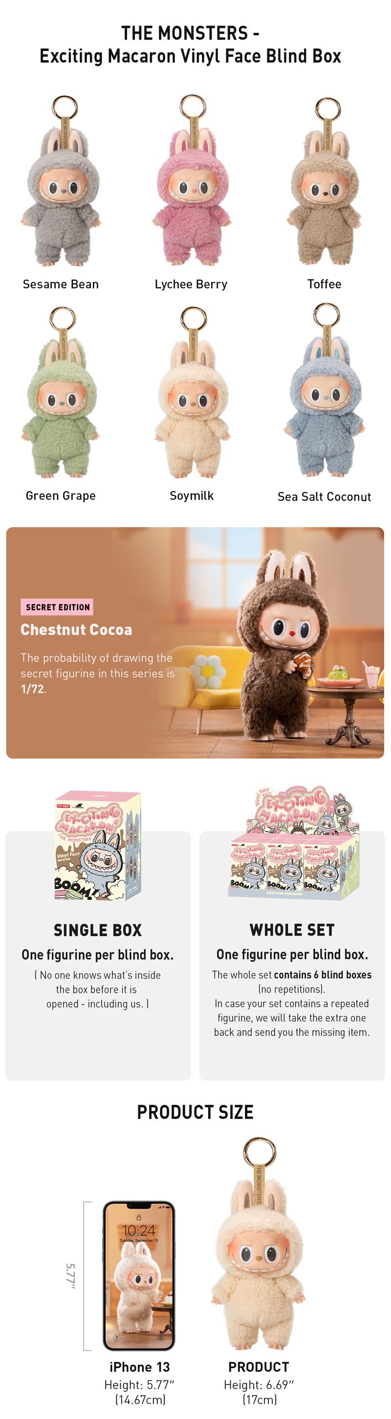 POP MART THE MONSTERS - Exciting Macaron Vinyl Face Blind Box, Labubu Collectible Toys, Valentine’s Day Gifts