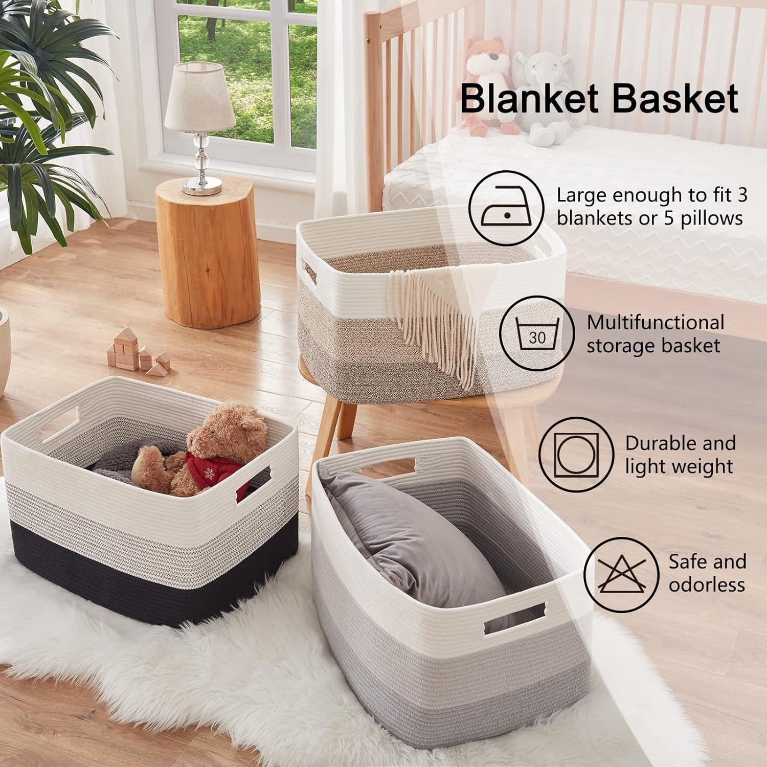 Large Capacity Woven Storage Basket, Rectangular Desktop Organizer Bin, Handled Laundry Hamper, Durable & Versatile Design, Clothes Basket Organizer