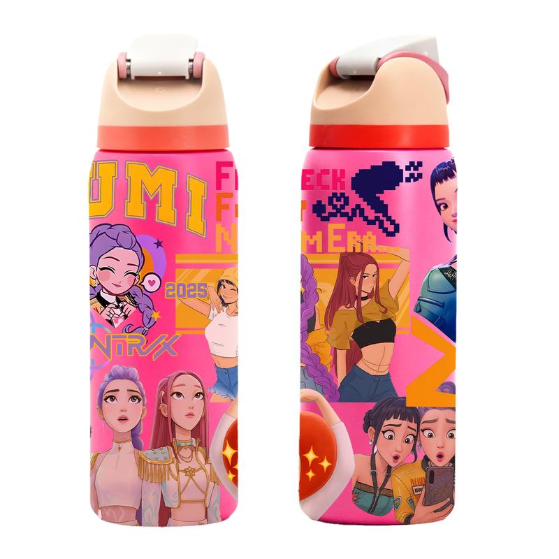 Auracup 1 Pc 19/24/32oz insulated mug, double wall vacuum cup with leak-proof lid, hot cold drinks tumbler, keeps hot 12 hours cold 24 hours, anime style colorful print, stainless steel thermal travel mug, Stainless steel flask, gift for women men, Chr