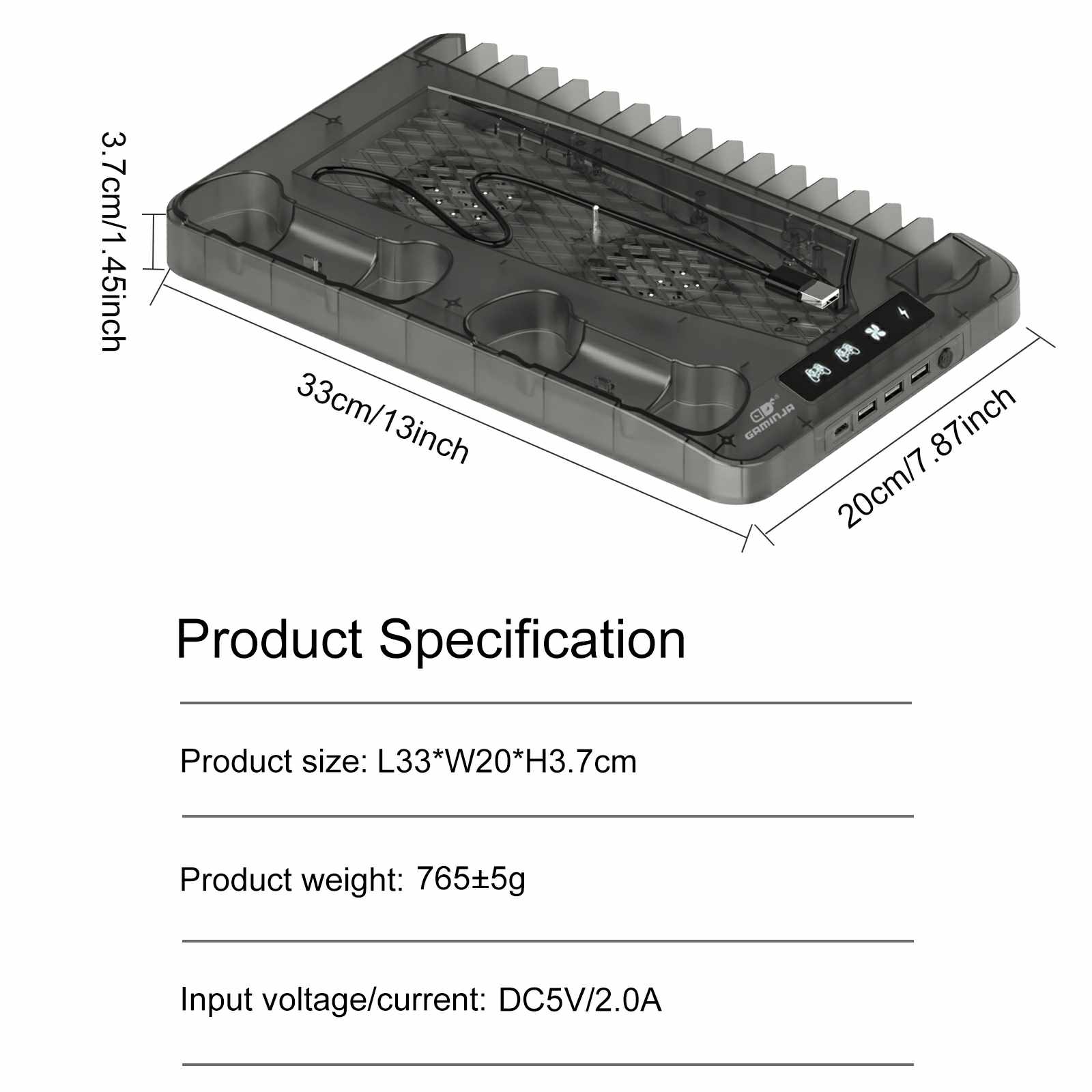 YLW Charging Base Cooling Bracket for Dual PS5 Controller, Summer Fall Gift, Gaming Controller Vertical Stand Cooling Fan for PS5 Accessories, Summer Gaming Accessories, Cooling & Charging Station with Mini Fan, Controller Accessories
