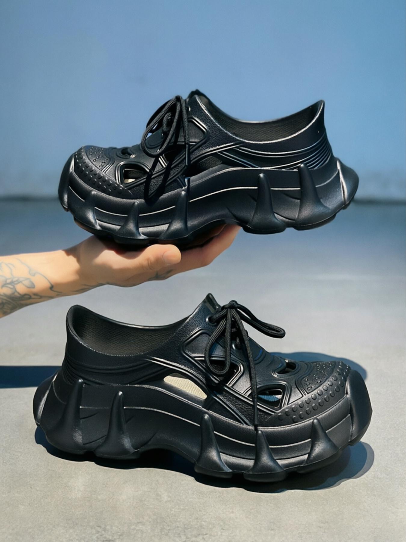 Men's Classic Breathable Perforated Slip-On Sandals Lightweight EVA Non-Slip Beach Slippers Waterproof Outdoor Garden Shoes Comfortable Casual Footwear for Summer Driving Walking & Daily Use