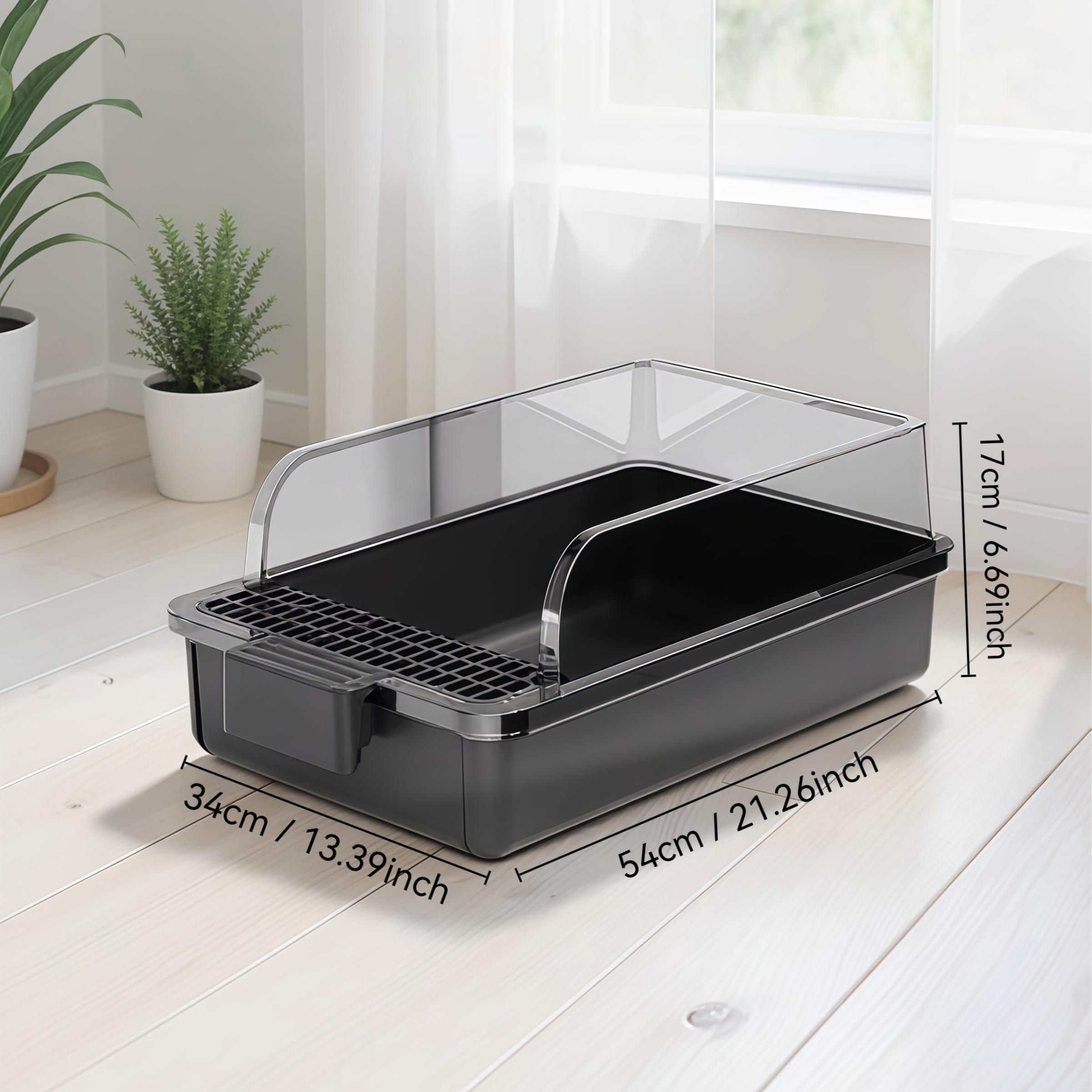 Large Sifting Cat Litter Box with Odor Lock, Privacy Lid & High Spill-Proof Walls, Smooth Surface Easy Clean, Suitable for All Cat Ages