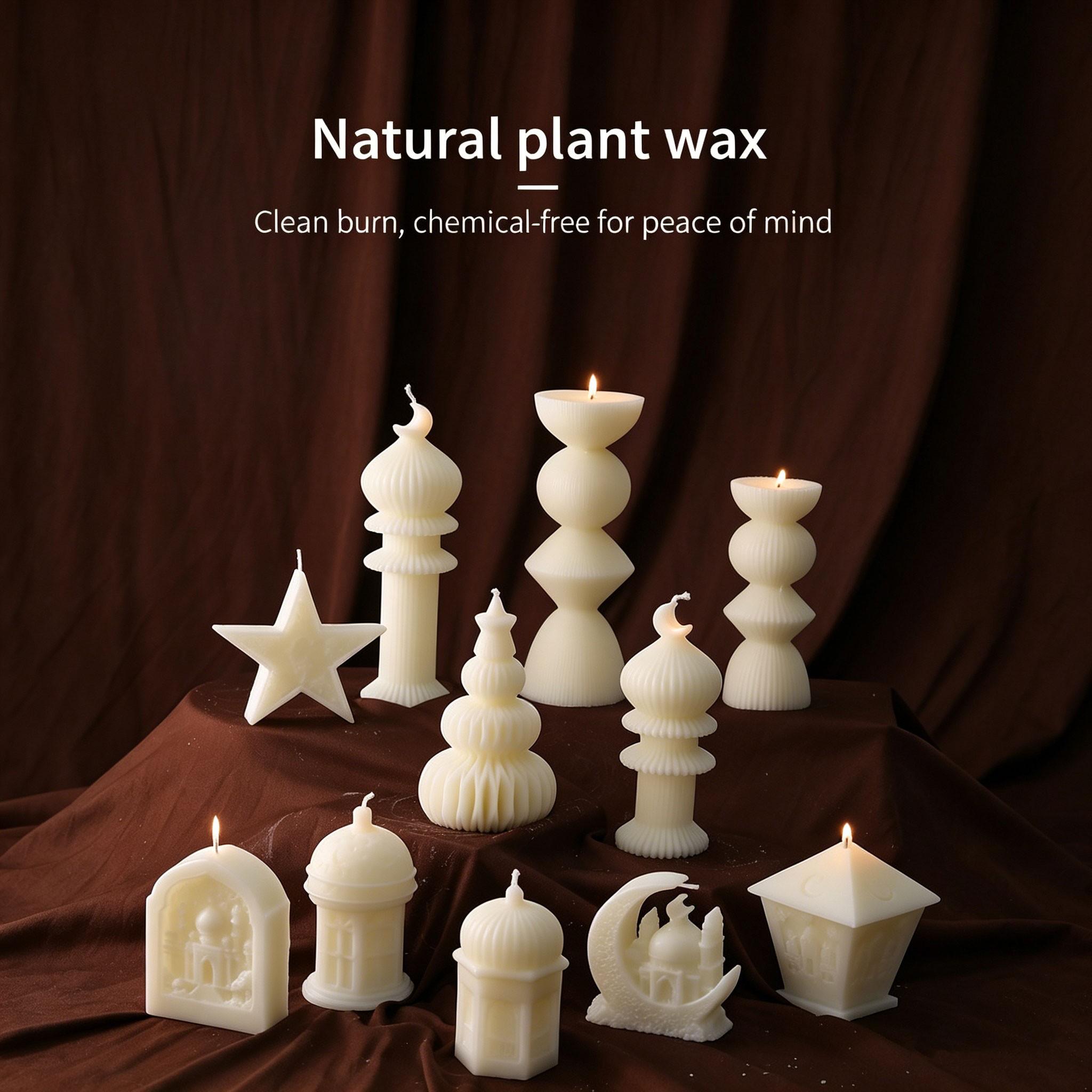 2pcs Islamic Theme Aromatherapy Candles, Soy Wax, Smokeless, Long-Lasting Scent, Decorative, Gift, Perfect for Ramadan, Home, Soft Furnishings