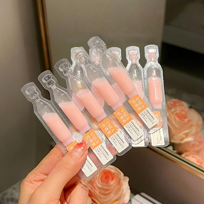 30pcs Single-Use Astaxanthin Raw Serum, Moisturizing and Hydrating, Brightening and Hydrating, Firming and Lifting, for Smoother, Firmer Light Beige - Contains Rice, Alcohol-Free Formula, Suitable for Sensitive and All Types, Skincare