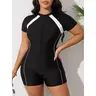 Women's 2026 Modest High Neck 1-Piece Wetsuit - Conservative, Tummy Control, Full Coverage, Durable, Comfortable Bathing Suit for Ocean Surfing Adventures