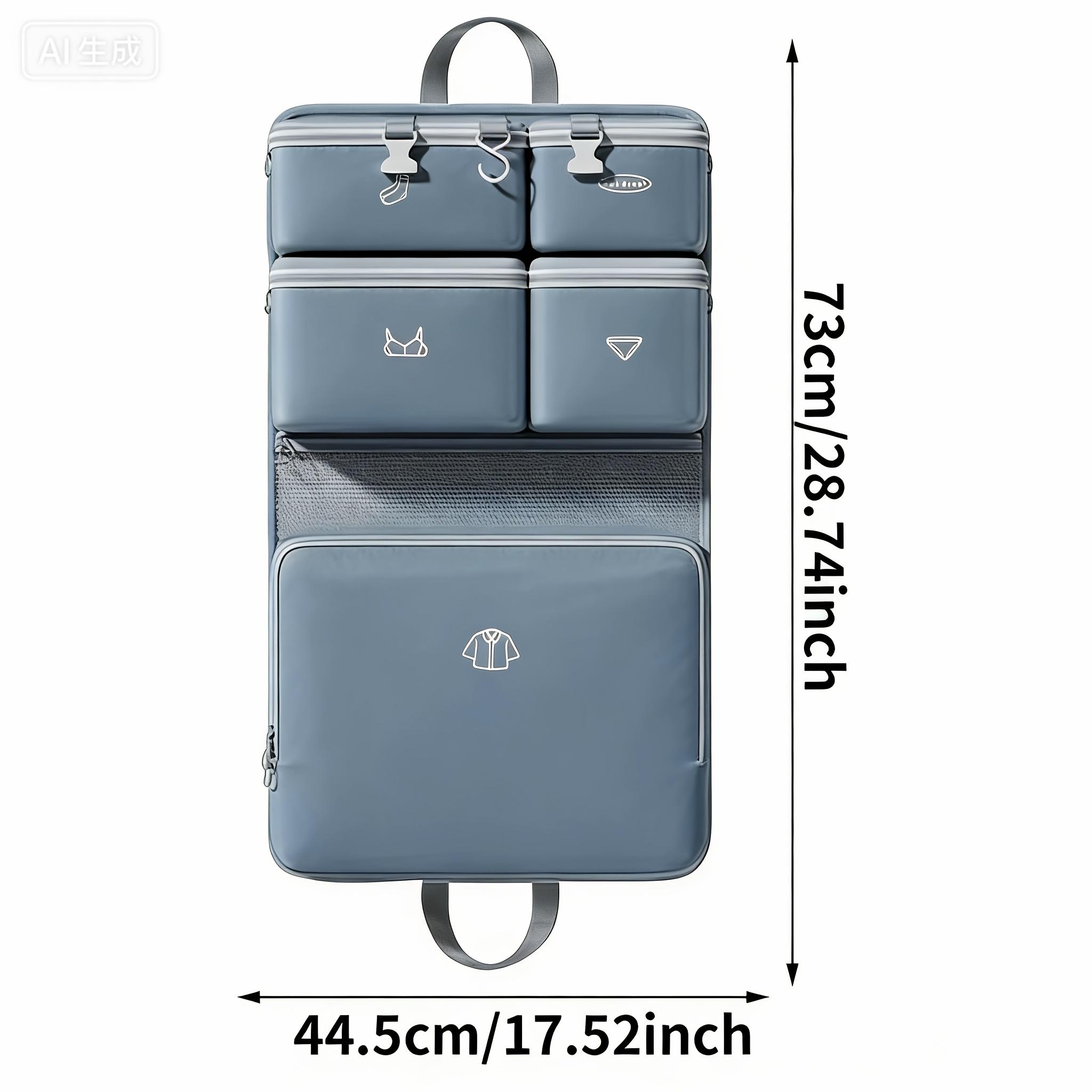 Six-In-One Travel Organizer Set, Luggage Packing Bags, Foldable Nylon Storage Pouches, 6 Zippered Compartments, Durable for Clothes and Bedding