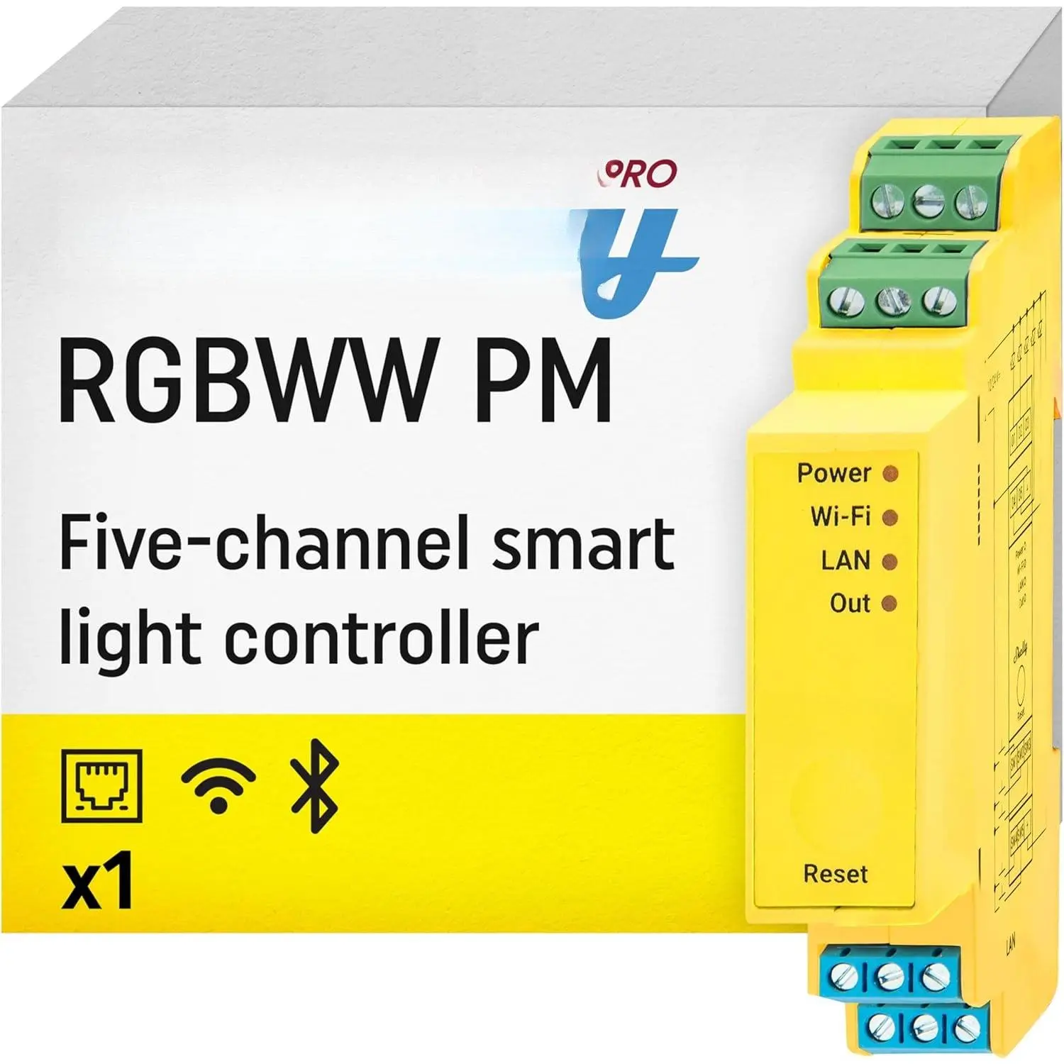 Pro RGBWW PM |  & LAN  Remote Control for RGBW Led Strips with Power Metering |  Automation | No Hub | Compatible with Alexa &   | iOS Android App | Dimming Control
