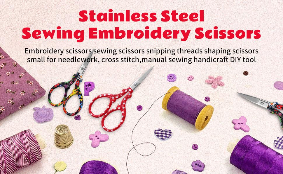Embroidery Scissors, 1-Count Stainless Steel Stork Scissors for Sewing, Crafts, Artwork and Everyday Use, Multifunctional Paper Cutter and Classroom Stationery Gift for Girls and Adults