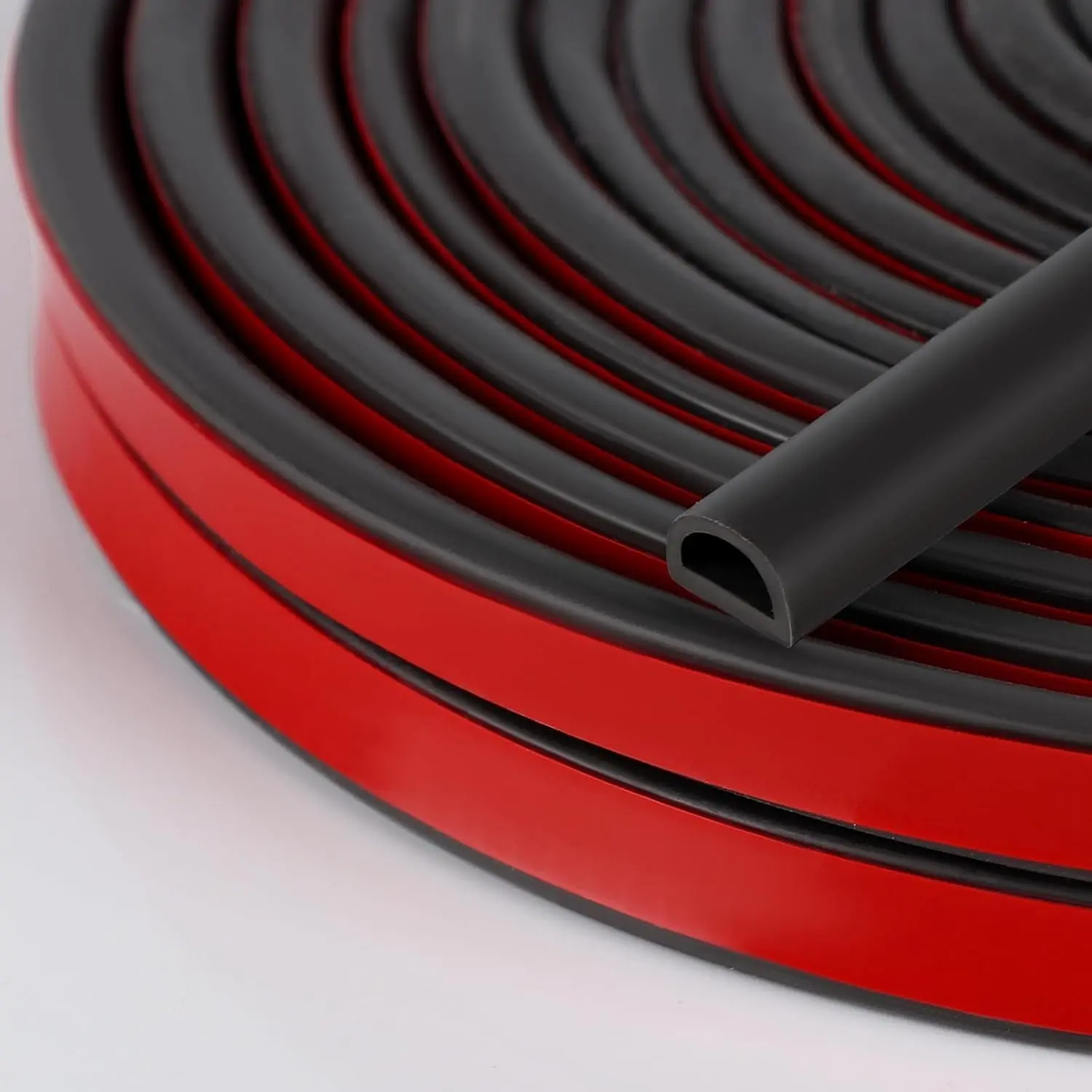 20 ft Self-Adhesive Weather Stripping Door Seal, 0.4" W x 0.2" H | Hollow  profile for measured gaps  doors, windows, cabinets and toolboxes; trim to fit