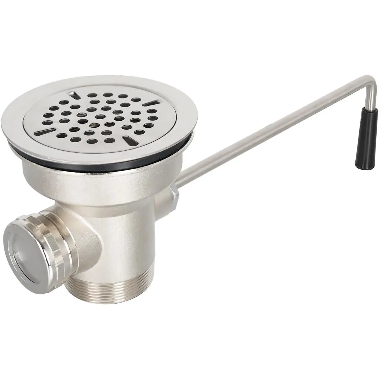 3-1/2 Inch Commercial Sink Drain with Twist Handle Kitchen Sink Opening Waste Drain Valve Stopper Prevents Sink Clogged Overflow for 1/2/3 Compartment Sink Style Drains