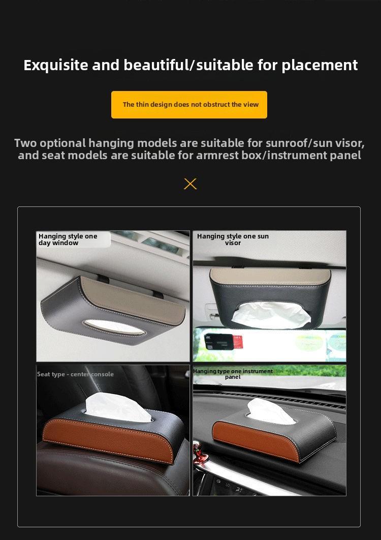 Car Tissue Box for Car Visor Hanging Auto Paper Towel Holder Vehicle Interior Accessories Car Napkin Dispenser for Rear Seat Dashboard Storage Automotive Supplies