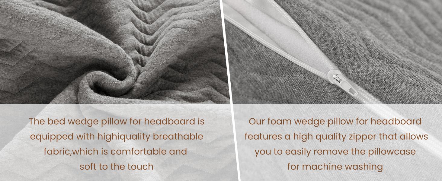 Sonoro Kate Wedge Triangle Pillow  Ultimate Bed Gap Filler  Headboard Support  Multi-Use Backrest with Hidden Side Pocket (Anti-Slip, Ergonomic Design) supportive memory foam