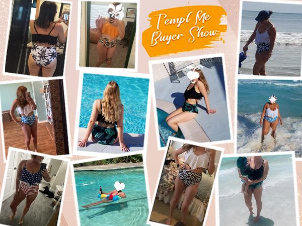 Tempt Me Women Two Piece High Waisted Bikini Set Ruffle Swimsuit Flounce Pom Pom Trim Bathing Suit with Full Coverage Swim Bottoms Flowy Swim Tops Tummy Control Swimsuits Tempt Me Women Two Piece High Waisted Bikini Set Ruffle Swimsuit Flounce Pom Pom Trim Bathing Suit with Full Coverage Swim Bottoms Flowy Swim Tops Tummy Control Swimsuits