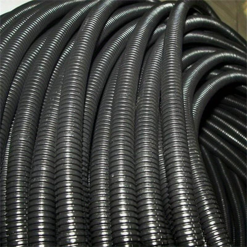2 Meters Divided Corrugated Pipe, Black Corrugated Pipe, Cable Protection Pipe, Cable Finishing Pipe, Used for TV Cables, Wires, Garden Lights