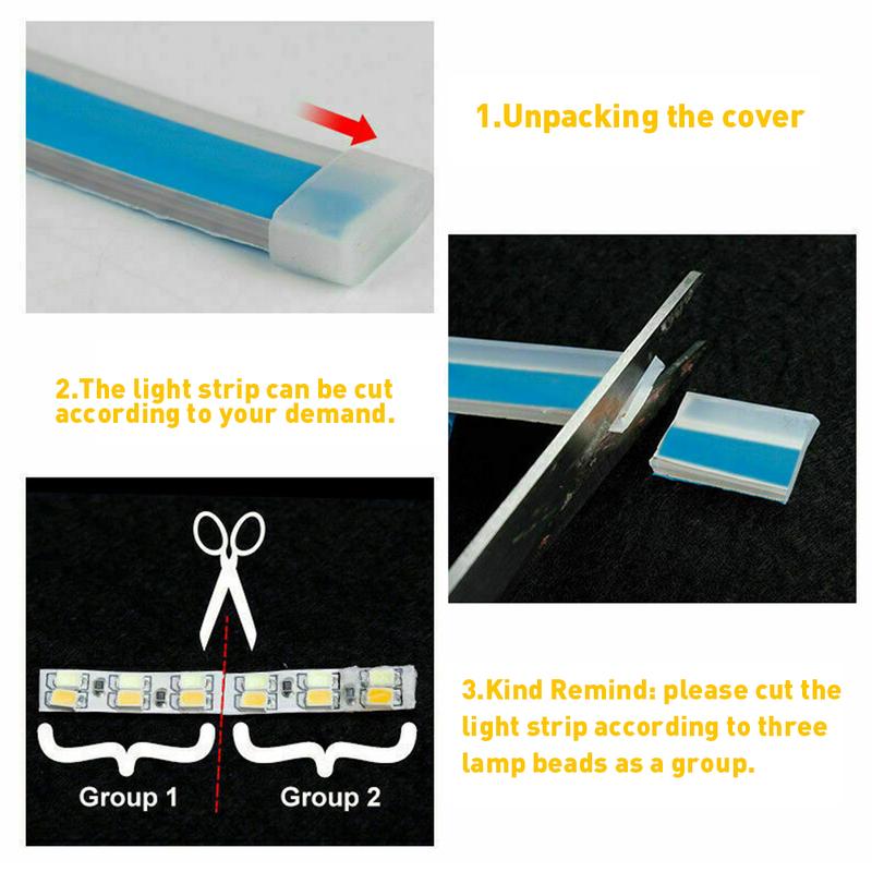 2pcs RGB 60CM LED DRL Light Car Headlight Strip Light Turn Signal Remote Control